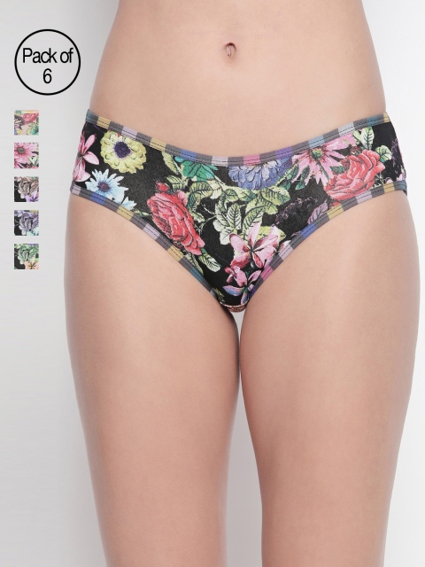 

BODYCARE Women Pack of 6 Printed Hipster Briefs in Assorted Color 8003-6PCS