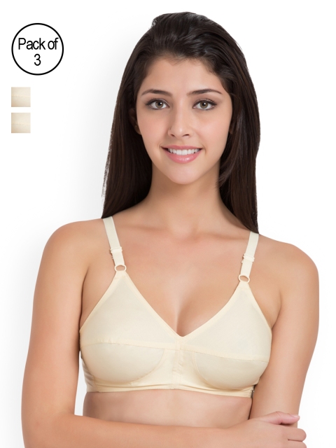 

Souminie Beige Solid Non-Wired Non Padded Everyday Bra SLY933-3PC-SK