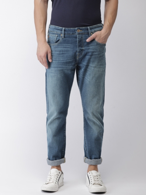 

Scotch & Soda Men Blue Ralston Regular Slim Fit Mid-Rise Clean Look Stretchable Jeans