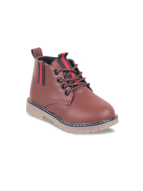 

Kittens Boys Brown Solid Synthetic Leather Mid-Top Flat Boots