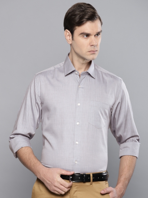 

Louis Philippe Men Grey Slim Fit Striped Formal Shirt