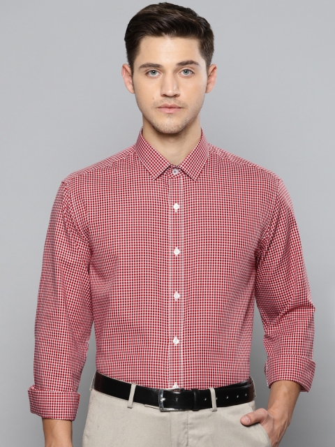 

Louis Philippe Men Red & White Slim Fit Checked Formal Shirt