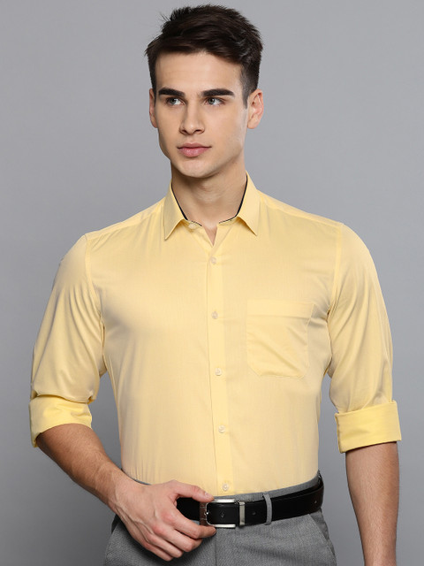 

Louis Philippe Men Yellow Slim Fit Solid Formal Shirt