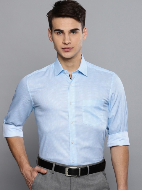 

Louis Philippe Men Blue & White Slim Fit Printed Formal Shirt