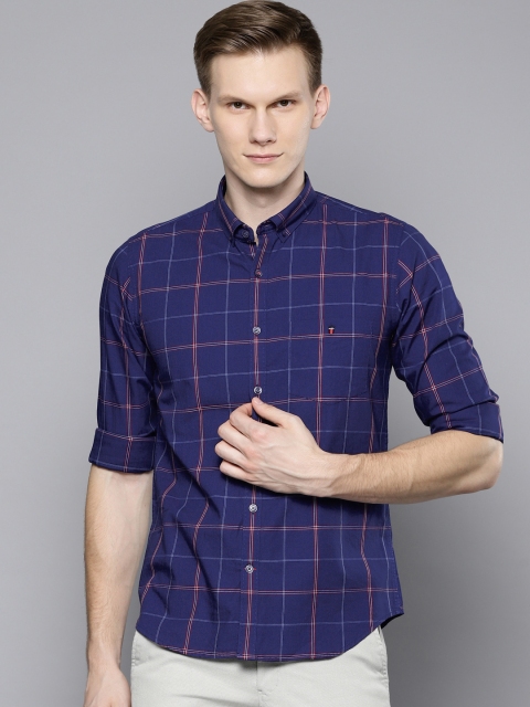 

Louis Philippe Sport Men Blue & Red Super Slim Fit Checked Casual Shirt