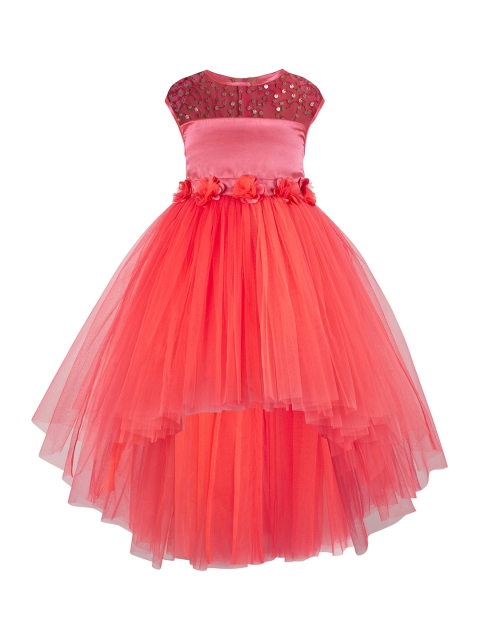 

Toy Balloon kids Girls Orange Embellished Fit and Flare Dress