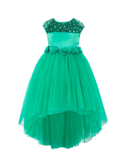 

Toy Balloon kids Girls Green Embellished Fit and Flare Dress