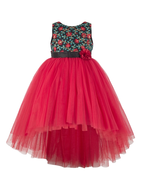 

Toy Balloon kids Girls Red & Black Embellished Fit and Flare Dress