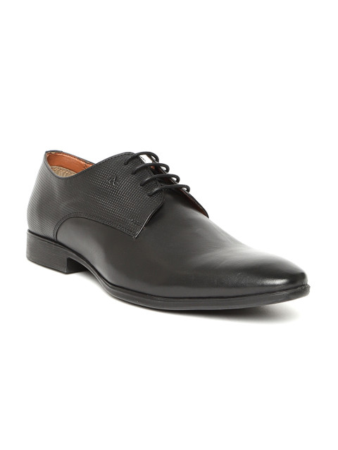 

Arrow Men Black Formal Textured Leather Derbys