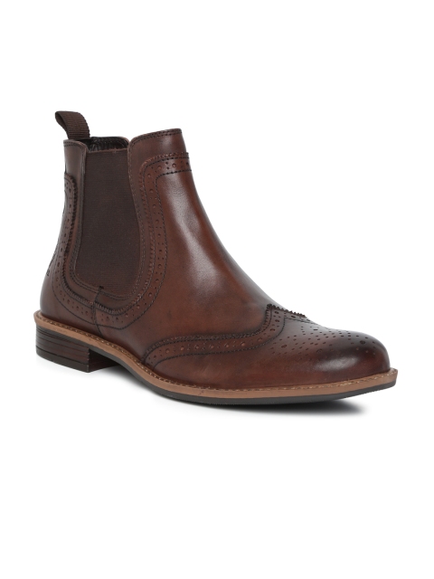 

U.S. Polo Assn. Men Brown Solid Synthetic Leather High-Top Flat Boots