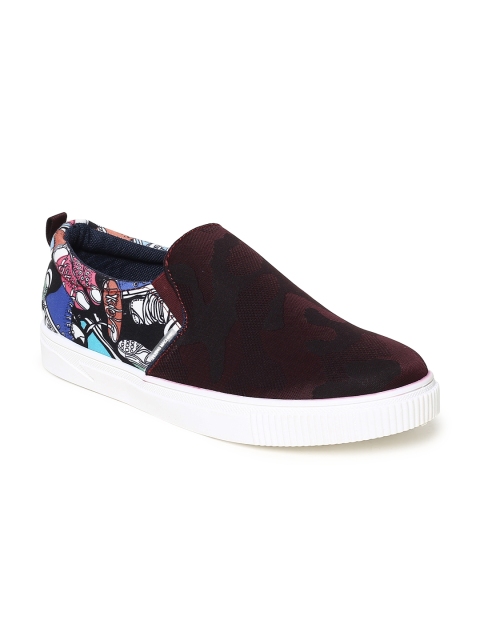 

Flying Machine Men Maroon Slip-On Sneakers