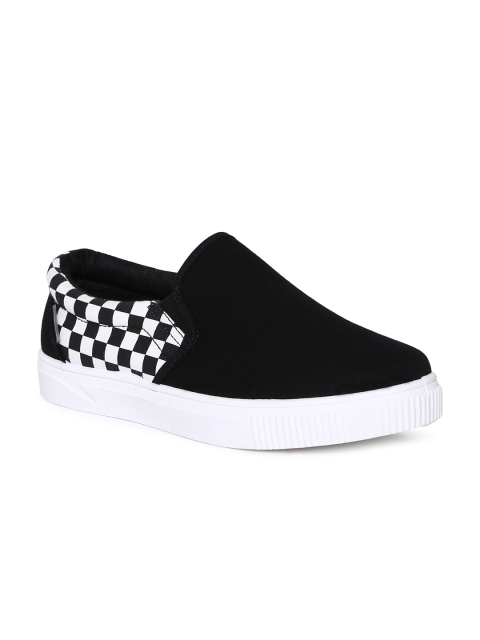 

Flying Machine Men Black Slip-On Sneakers