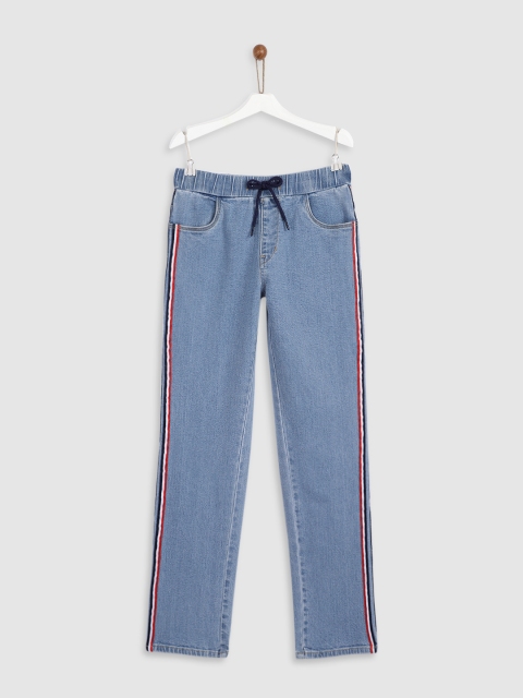 

YK Girls Blue Straight Fit Mid-Rise Clean Look Stretchable Jeans