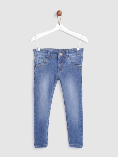 

YK Girls Blue Regular Fit Mid-Rise Clean Look Stretchable Jeans