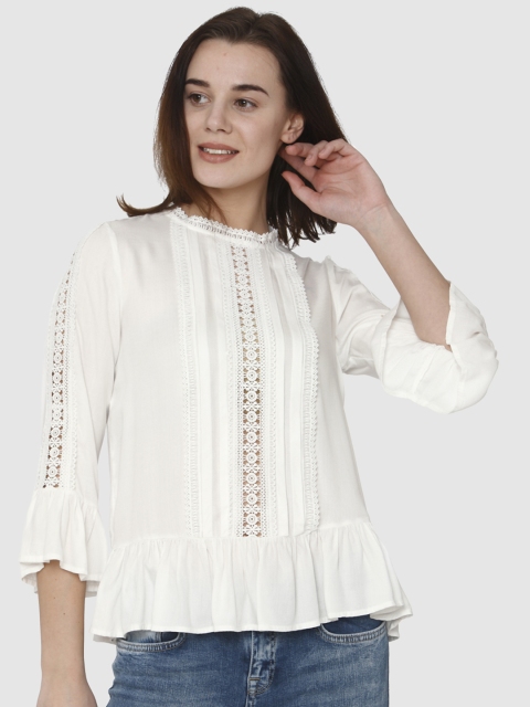 

Vero Moda Women White Self Design Top