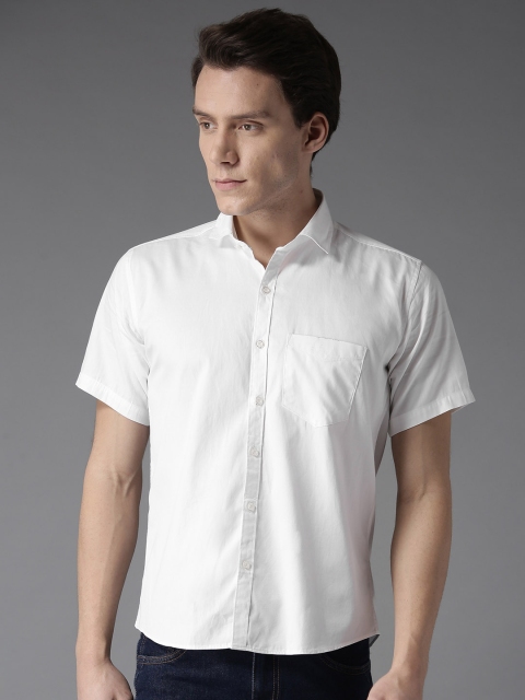 

DENNISON Men White Slim Fit Solid Casual Shirt
