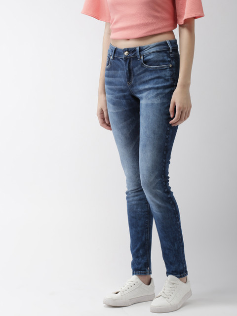 

Scotch & Soda Women Blue Skinny Fit Mid-Rise Clean Look Stretchable Jeans