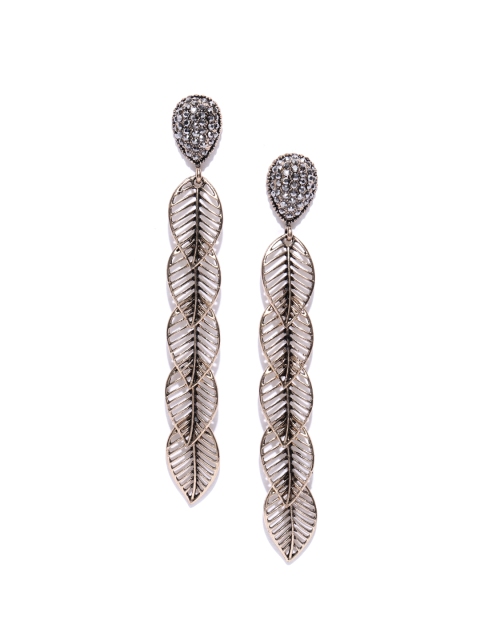 

Jewels Galaxy Copper-Plated Handcrafted Leaf Shaped Drop Earrings