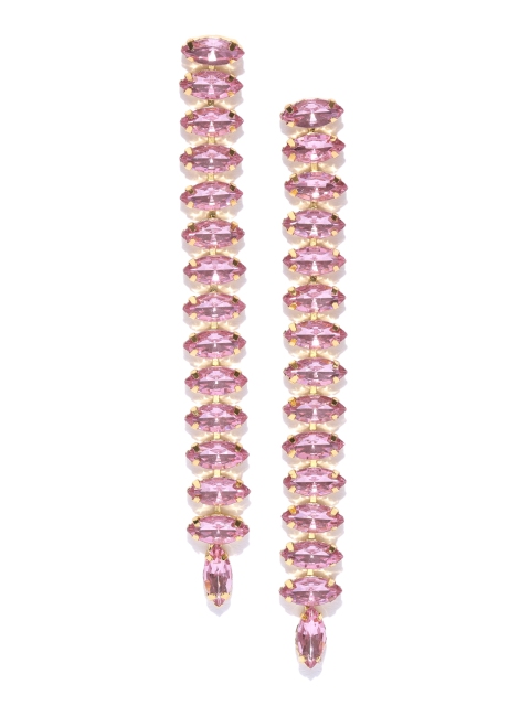 

Jewels Galaxy Pink Gold-Plated Handcrafted Contemporary Drop Earrings