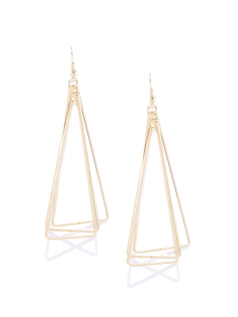 

Jewels Galaxy Gold-Plated Handcrafted Triangular Drop Earrings