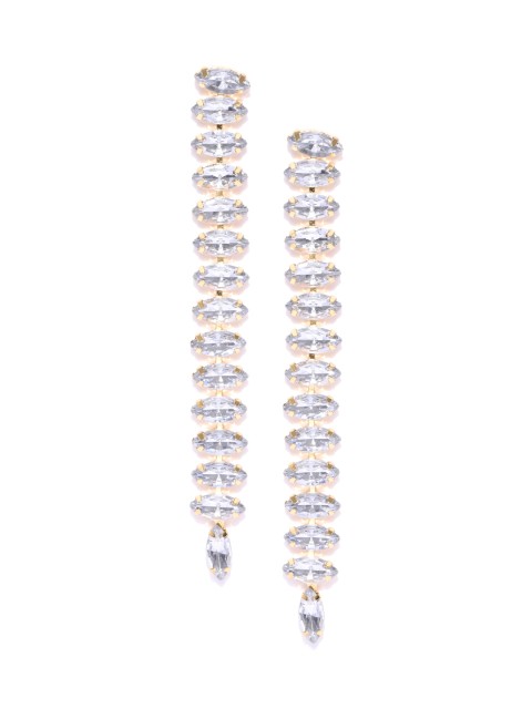

Jewels Galaxy Gold-Plated Stone-Studded Handcrafted Contemporary Drop Earrings