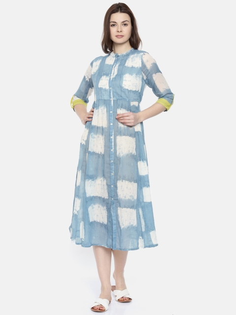

Colour Me by Melange Women Blue Dyed A-Line Dress