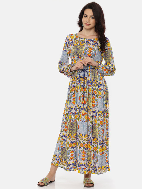 

Colour Me by Melange Women Multicoloured Printed A-Line Maxi Dress, Multi