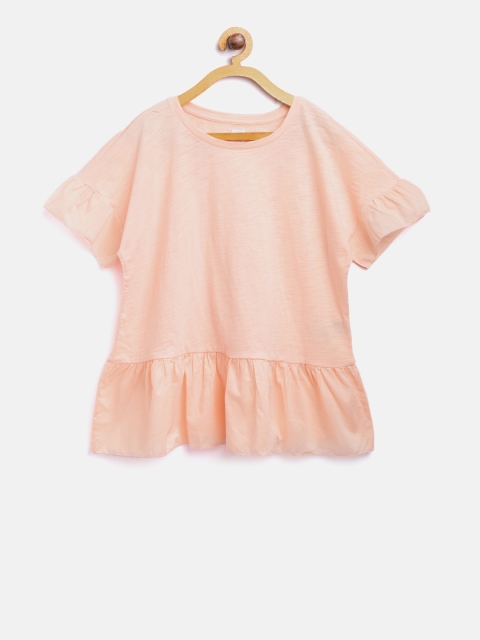 

GAP Girls Pleated Short Sleeve T-Shirt, Peach