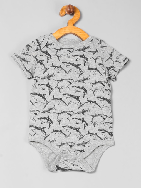 

GAP Boys Grey & Black Printed Shorty One-Piece