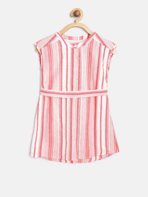 

GAP Girls Button Front Stripe Dress, Coral