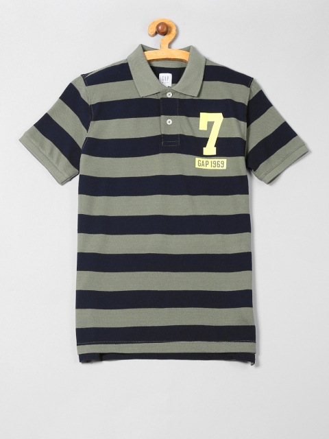 

GAP Boys Grey 7 Navy Blue Short Sleeve Rugby Polo