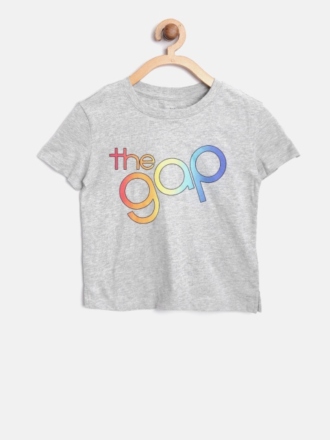 

GAP Girls Logo Short Sleeve T-Shirt, Grey melange