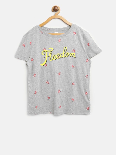

GAP Girls Graphic Short Sleeve T-Shirt, Grey melange