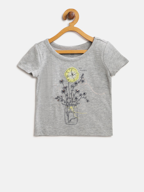 

GAP Girl Graphic Short Sleeve T-shirt, Grey melange