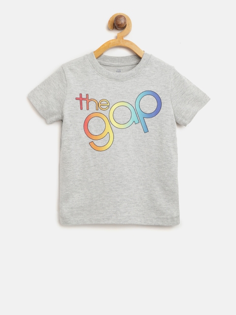 

GAP Baby Boy Logo Short Sleeve T-Shirt, Grey melange