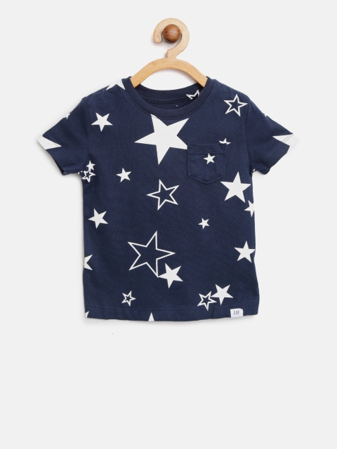 

GAP Boy Print Short Sleeve Shirt, Navy blue