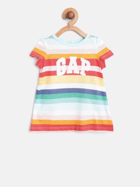 

GAP Baby Girl Logo Rainbow Stripe Dress, Multi