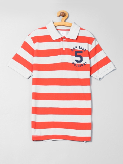 

GAP Boys Red & White Short Sleeve Rugby Polo