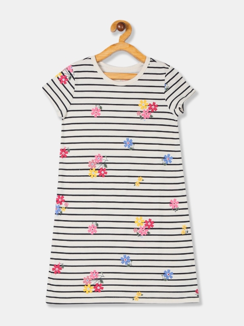 

GAP Girls Off-White & Black Striped Shirt Dress