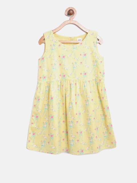 

GAP Girls Floral Print Fit & Flare Dress, Yellow