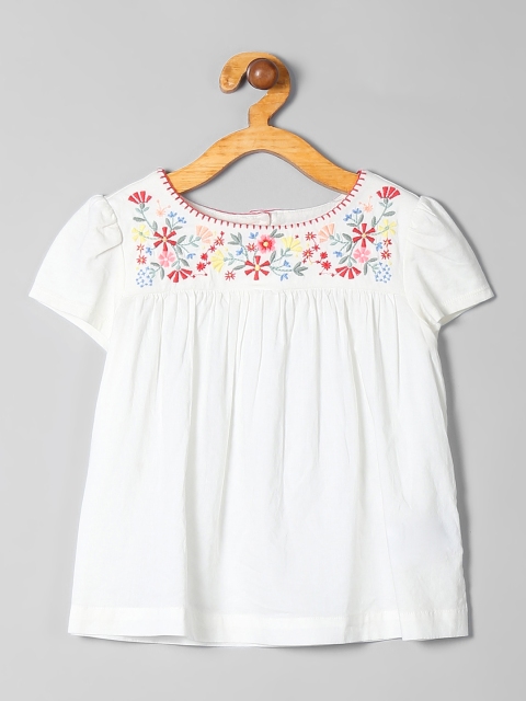 

GAP Girls Shirred-Yoke Short Sleeve T-Shirt, White