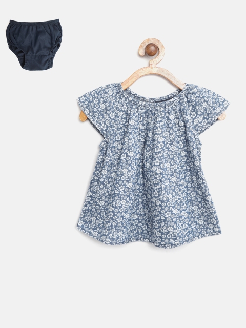 

GAP Baby Girl Denim Floral Dress, Blue