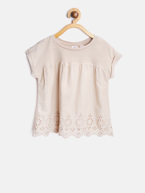 

GAP Girls Shirred-Yoke Short Sleeve T-shirt, Beige