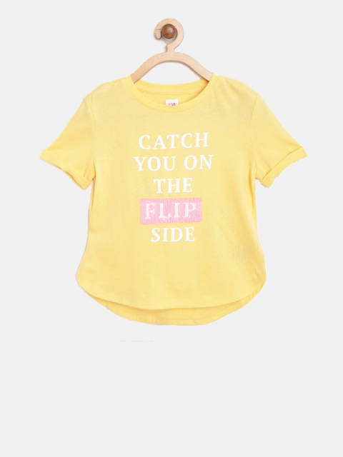 

GAP Girls Flippy Sequin Graphic T-Shirt, Yellow