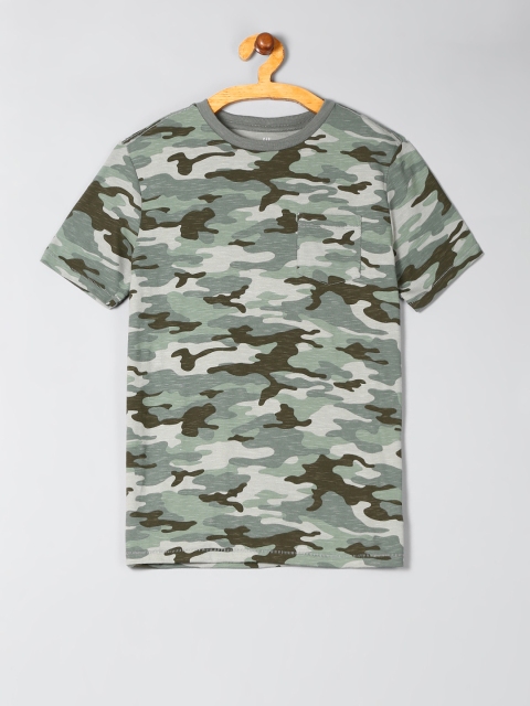 

GAP Boys Green Camo Textured Short Sleeve Shirt