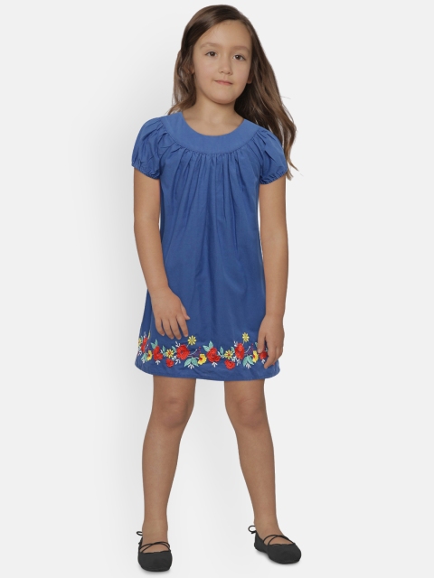 

GAP Girl Embroidered Dress, Blue