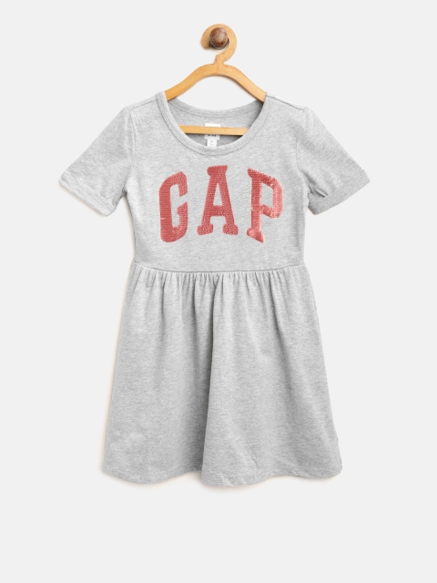 

GAP Girls Logo Flippy Sequin Dress, Grey melange