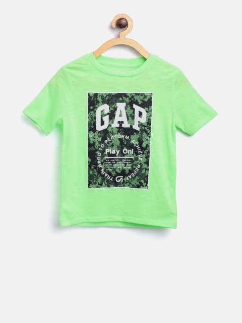 

GAP Boys' Logo Short Sleeve T-shirt, Fluorescent green
