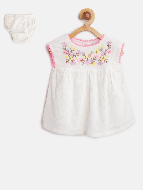 

GAP Baby Girl Floral Embroidered Empire-Waist Dress, White