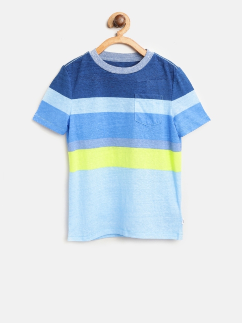 

GAP Boys' Stripe Pocket T-shirt, Blue